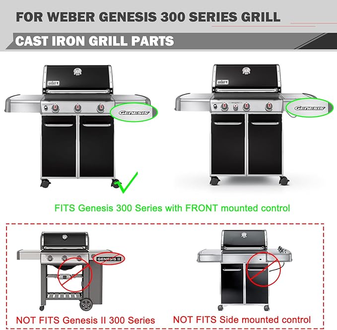 Genesis E310 Grill Replacement Parts 7621 Flavorizer Bars Parts 7524 Grill Grates 65505 Heat Deflector Weber Genesis E-330 E-310 S-330 EP-330 Grill Parts 7620 Flavor Bars Cooking Grates Replacement