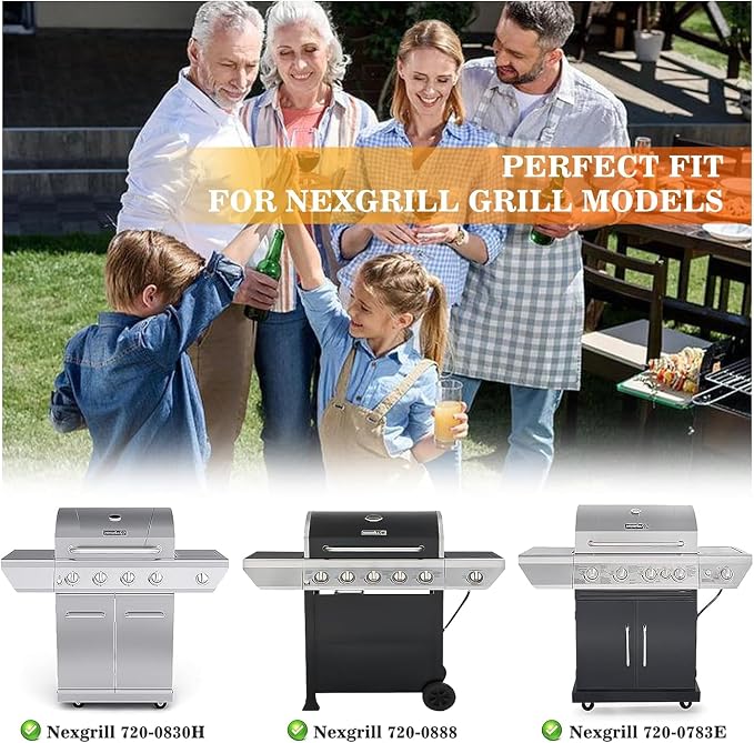 Hisencn Grill Replacement for Home Depot Nexgrill 720-0830H, 720-0830D, 720-0783E, 720-0888, BHG 720-0783H Gas Grill Pipe Burner and Stainless Steel Heat Plates Tent Shield Replacement Kit | Stainless Steel Burner and Heat Tent Replacement Parts for Ne...