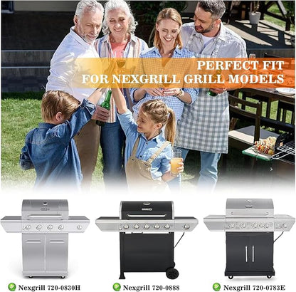 Hisencn Grill Replacement for Home Depot Nexgrill 720-0830H, 720-0830D, 720-0783E, 720-0888, BHG 720-0783H Gas Grill Pipe Burner and Stainless Steel Heat Plates Tent Shield Replacement Kit | Stainless Steel Burner and Heat Tent Replacement Parts for Ne...