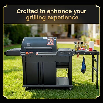 QuliMetal Foldable Side Shelf for Traeger Woodridge, Woodridge Pro and Woodridge Elite, 23.62" Grill Side Table, BBQ Prep Shelf Accessory, Quality Steel Side Shelf