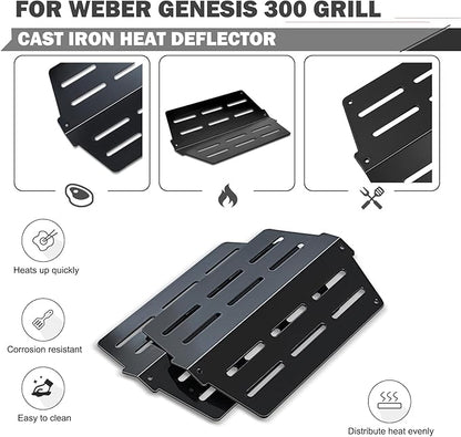 Genesis E310 Grill Replacement Parts 7621 Flavorizer Bars Parts 7524 Grill Grates 65505 Heat Deflector Weber Genesis E-330 E-310 S-330 EP-330 Grill Parts 7620 Flavor Bars Cooking Grates Replacement