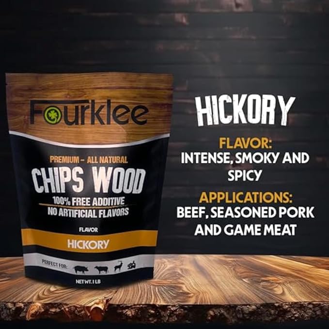 Wood Chips for Smoker- Apple Wood Chips for Smoker- Hickory Wood Chips for Smoker- Smoking Chips- Wood Chips- 6Pack 1lb Each.