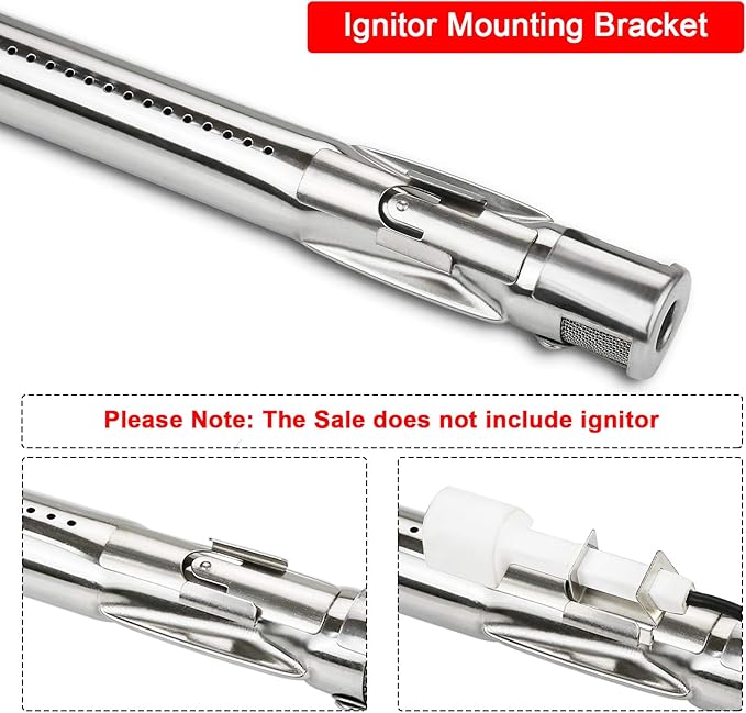 Hisencn 19.5 inch Grill Burner for Weber Genesis 300 Series (2011-2016) with Front Control Panel, Burner Tube for Genesis E310 E320 E330 S310 S320 S330, Part for Weber 62752, 304 Stainless Steel
