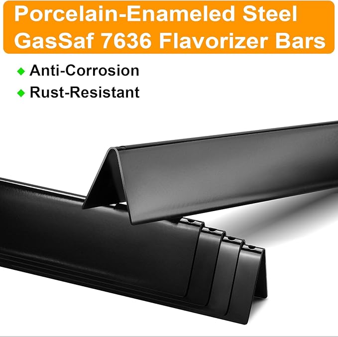 GasSaf 15.3 inch Flavorizer Bars Replacement for Weber 7636, Spirit I & Spirit II 300 S310 S320 E310 E320, Weber 46510001, 47513101 Gas Grill Front Controls, 5 PCS Porcelain Enameled Steel Flavor Bar
