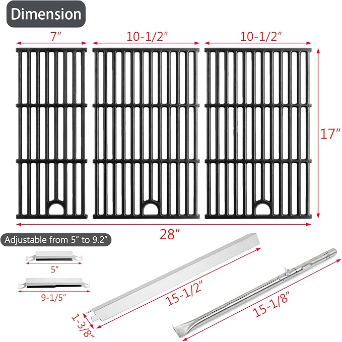 463448021 463449021 Grill Replacement Parts Grates Heat Tent for Charbroil Performance 5 Burner Grill Parts 463455021 463458021 463451022 463450022 G426-0005-W1 G426-0004-W1 Char-Broil Cooking Grates