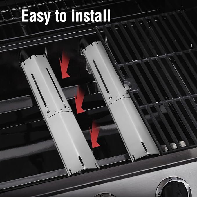 Adjustable Tent Shield Stainless Steel Grill Replacement Parts, Heat Plates Extend from 11.7" to 21" for Expert Grill Parts Burner Covers, Universal Heat Tent Kits for Charbroil Brinkmann Nexgrill