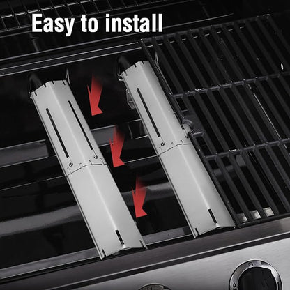 Adjustable Tent Shield Stainless Steel Grill Replacement Parts, Heat Plates Extend from 11.7" to 21" for Expert Grill Parts Burner Covers, Universal Heat Tent Kits for Charbroil Brinkmann Nexgrill