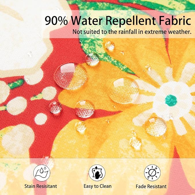 Magpie Fabrics Indoor Outdoor Cushion Cover Replacement 2 Pack, NO Insert! Water Repellent Slipcover with Ties Decor for Patio Garden Chair Sofa Bench Wicker(Embry Red Hibiscus, 20x18x4 Inch)
