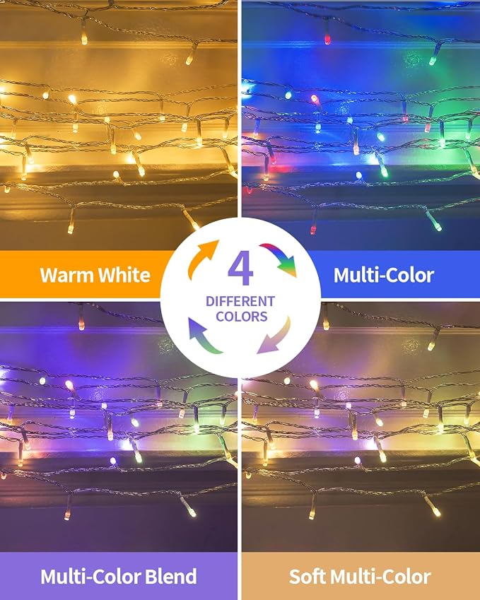 355FT 900LED Color Changing Christmas Lights, Extra Long Outdoor String Lights Waterproof, Timer & Memory, 8 Modes Dimmable Plug in Fairy for Outside Tree Wedding Patry White to Multicolor