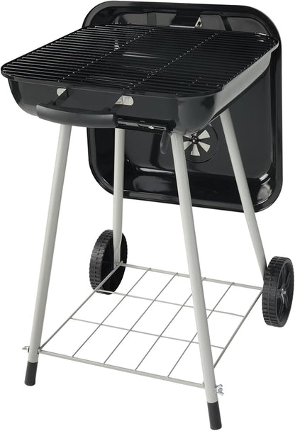 17.5 Inch Charcoal Grill with Wheels and Adjustable Dampers