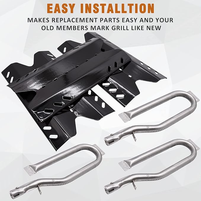 Repair Kit for Members Mark BQ05046-6-A BQ05046-6 BQ06042-1 BQ05046-6A Grill Parts, Burner Tube, Porcelain Steel Heat Plate Burner Cover for BBQ Pro BQ05041-28 BQ51009