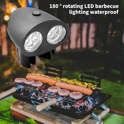 Portable Outdoor Grills Lights with Shockproof ABS PC Construction 180 Adjustable Head for Enhances Illuminations High Temperatures Grills Lights