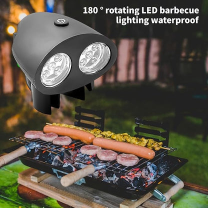 Waterproof 180 Degree Rotating LED Grills Lights for Outdoor Cooking with Solid ABS Materials and Soft Glows