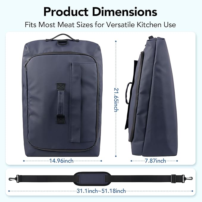 Brisket Resting Bag, Insulated BBQ Meat Resting Blanket, Leakproof Waterproof Oxford Cloth Holding Bag for Smoked Brisket, BBQ Pitmaster Accessories, Gift for Men