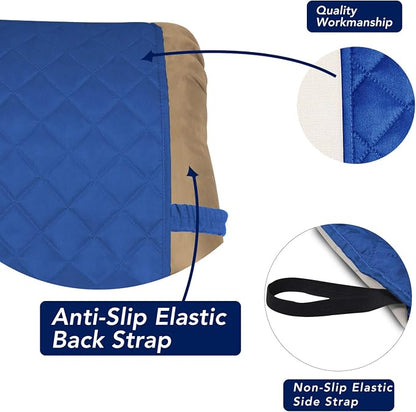 PureFit Reversible Recliner Chair Covers Couch Covers for Dogs, 19 in | Classic Blue/Ivory, Water Resistant Couch Protector, Washable Pet Couch Cover with Non Slip and Elastic Straps For Kids