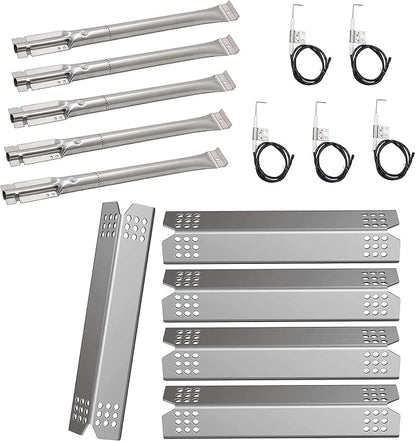 Criditpid Grill Replacement Parts for Jenn-Air 720-0727 720-0709B 720-0709, Grill Burner Heat Plate Shield Igniter Electrode for Kitchenaid 720-0709C 720-0893 860-0003 720-0826 Grill Models.