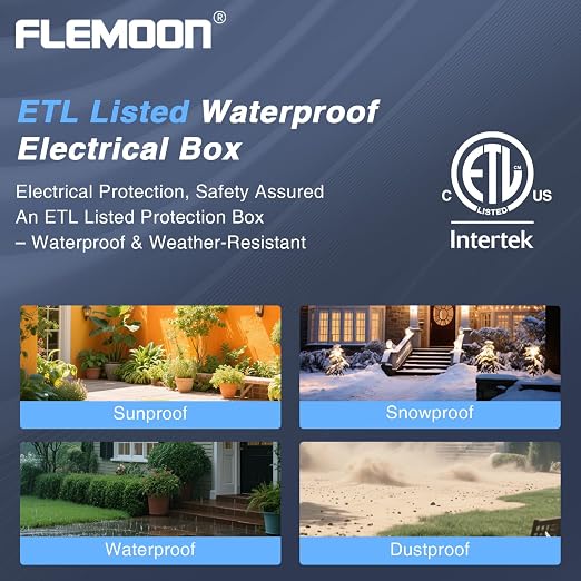 Flemoon 2 Pack IP55 Small Outdoor Electrical Box Waterproof for Power Strip | Inner 5.9 x 3.2 x 1.8inch, Extension Cord Cover with Detachable Awning Covers for Plug, Outlet, Holiday Lights, Gray
