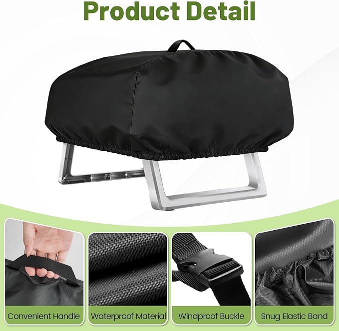 Pizza Oven Cover for NutriChef Portable Outdoor Gas Pizza Oven | Outdoor Cover Waterproof Heavy Duty Protective Covers - 25 x 16 x 13 Inch