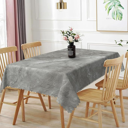 52x70inch Grey Marble Rectangle Table Cloth Abstract Marble Texture Polyester Tablecloth Stain Resistant and Wrinkle Free Table Cover for Kitchen Dining BBQ Picnic Camping Indoor Outdoor Use