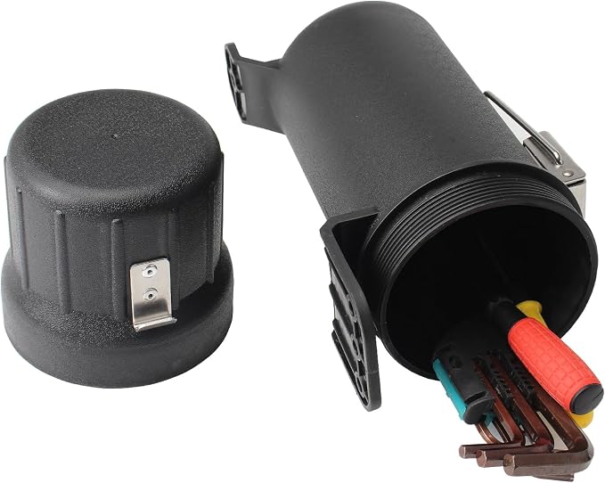 Universal Motorcycle Tool Tube,Motorcycle Storage Box Waterproof - Black(with Lock)