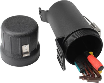 Universal Motorcycle Tool Tube,Motorcycle Storage Box Waterproof - Black(with Lock)