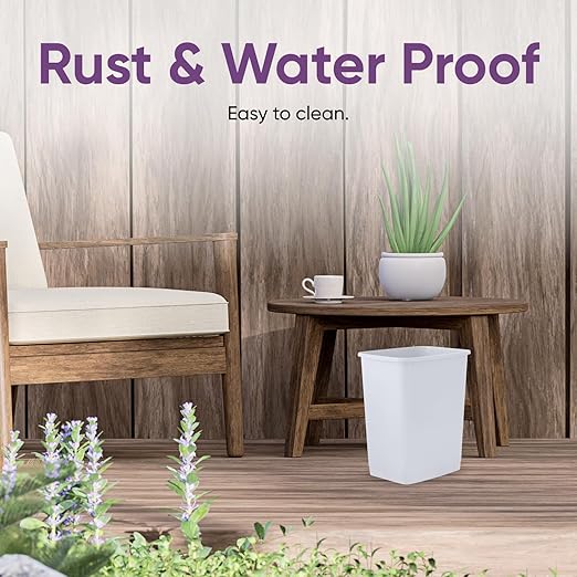 Superio 4.5 Gallon Plastic Trash Can, Waste Bin for Home, Kitchen, Office, Bedroom, Bathroom- 18 Qt (2 Pack, White Smoke)