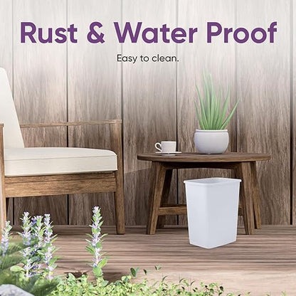 Superio 4.5 Gallon Plastic Trash Can, Waste Bin for Home, Kitchen, Office, Bedroom, Bathroom- 18 Qt (2 Pack, White Smoke)
