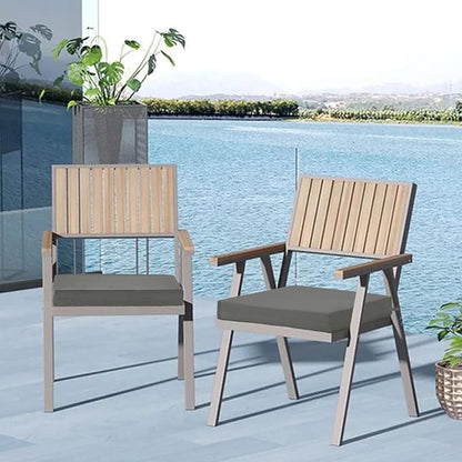 Cozyide Outdoor Chair Cushions, Waterproof Patio Seat Cushions with Adjustable Straps, Square Corner Patio Chair Cushions for Garden, Dark Grey, 18.5x16x3 Inch (Pack of 4)