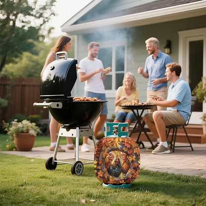Chicken Print Propane Tank Cover 20lb Heavy Duty Gas Cover Fits Standard 20 lb Tank Cylinder Easily Slips onto Your Propane Tank Outdoor Grill Accessories