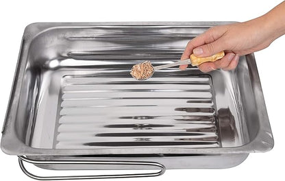 Camerons Large Stovetop Smoker - Stainless Steel BBQ Smoker Box w/Hickory & Oak Wood Chips & Recipe Guide - Indoor Outdoor Use on Any Heat for Smoking Meats, Veggies & Seafood - Grilling Gift for Men