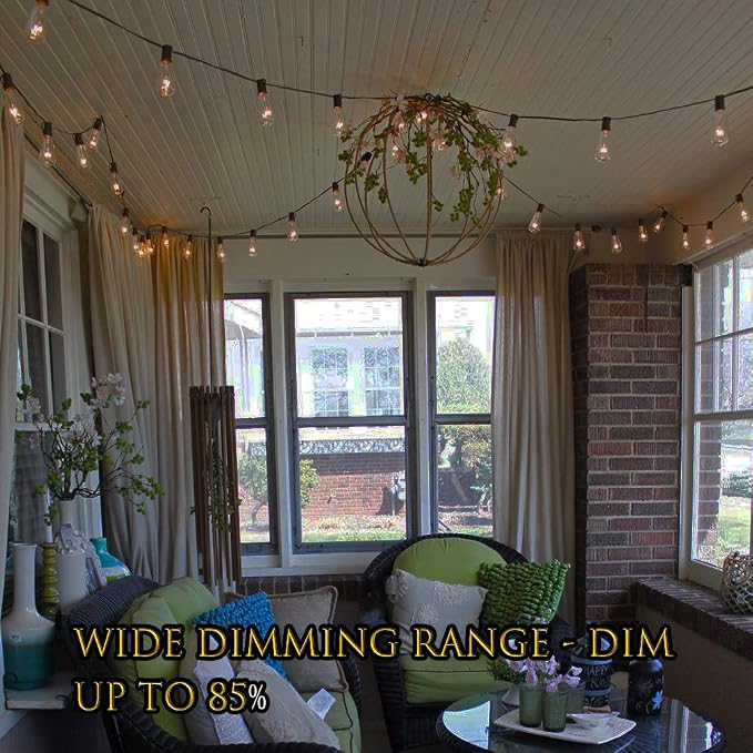 Spacenight Outdoor String Lights 30ft with 25+2 Spare LED Filament Bulbs, Dimmable Shatterproof Waterproof, for Indoor/Outdoor Decoration and Lighting, Edison Vintage Style Warm 2200K