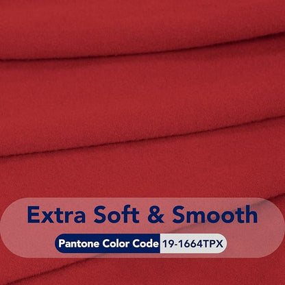 PureFit Stretch Oversized Couch Covers Fleece Sofa Slipcovers Red | 1-Piece Sofa Cover Washable Soft Couch Protector, Couch Slipcover with Non Skid Foam and Elastic Bottom for Kids, Dogs