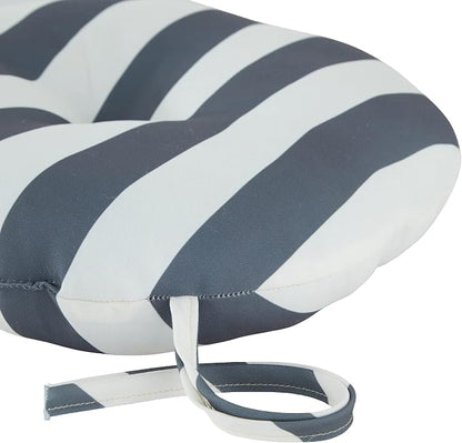 Greendale Home Fashions Gray Stripe Outdoor 15-inch Bistro Seat Cushion, Set of 4