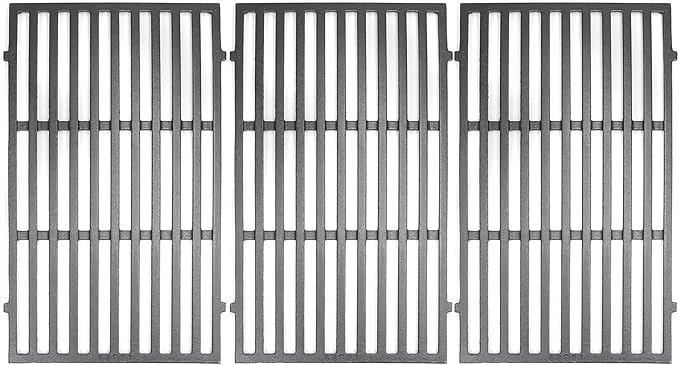 Hongso 18 7/8 inch Cast Iron Grill Grates for Weber Genesis II 400 Series E410 S410 SE410 E415 S415 E435 S435, II LX E440 S440, Genesis 2 GS4 Gas Grill Models, Replacement Parts for 66097 66089