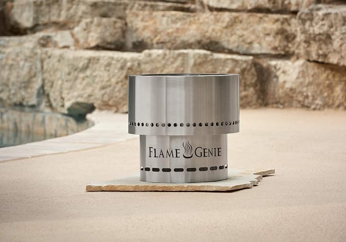Portable Inferno Smokeless Wood Pellet Outdoor Fire Pit, Rust Proof, 13.5" Diameter, Stainless Steel
