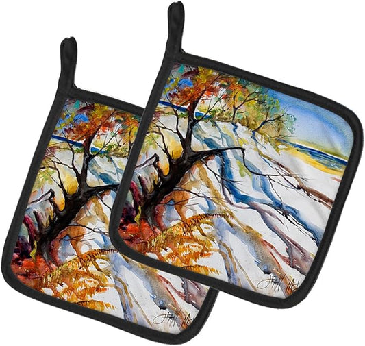 Caroline's Treasures JMK1272PTHD Sand Dune Pair of Pot Holders Kitchen Heat Resistant Pot Holders Sets Oven Hot Pads for Cooking Baking BBQ, 7 1/2 x 7 1/2