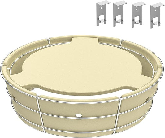 Charkettle Charcoal Firebox Kit, Ceramic Basket with Heat Deflector Compatible with Weber 22-inch Kettle Charcoal Grills