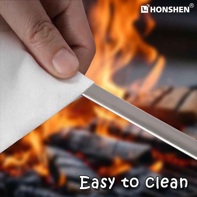 17-Inch 24 Pack Long Flat BBQ Skewers, HONSHEN 3/8 Inch Stainless Steel Wide Blade with hardwood Handle barbecue skewers for Grilling Meat,Chicken,Shrimp,Vegetables (17Inch Flat BBQ Skewers 24p)