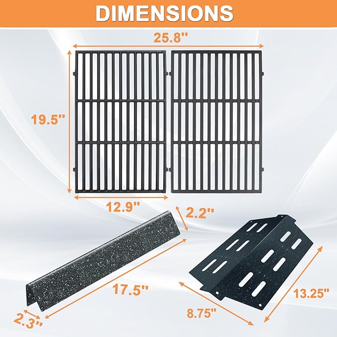 Genesis Grill Parts for Weber Genesis 300 SER(w/ Front Knobs) 330 320 310 Weber Genesis Replacement Parts 3/4 Burner Accessories for Weber Flavorizer Bars 7621 62784, Grates 7524& Heat Deflectors 7622