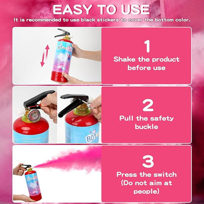 Gender Reveal Fire Extinguisher, 2 Pack Girl Gender Reveal Ideas Party Decor, Biodegragable Gender Reveal Party Supllies (Extra Large)
