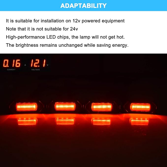 Boigoo Truck Red Grille Lights for Tacoma TRD Pro Grilles Decorative Lamps | Grill Lamp Fits 2005-2011 & 2016-2019 Tacoma TRD Pro Off-Road Limited Sport SR5 SR Grilles RED LED Smoked Lens 4pcs with fuse