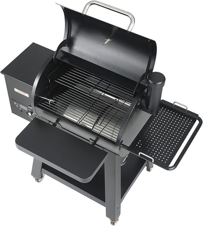 VEVOR Smoker Grill, Portable Wood Pellet Grill with Cart, 8 IN 1 BBQ Grill with PID Temperature Control for Outdoor Cooking, Barbecue Camping, Picnic, 730 sq, Patio and Backyard, Black