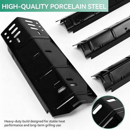 DGH450CRP Grill Grates Heat Plates Grill Replacement Parts for Dyna-Glo 4 Burner DGH451CRP DGH450CRN, 70-01-911 Cast Iron Cooking Grates, 70-02-411, 70-02-412 Heat Tents, Grill Parts Kit for Dynaglo