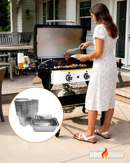 12 Pack Grease Container Foil Liners for HALO Elite Griddles &Pellet Grills | Aluminum Drip Pans for HALO XL Grease Management System, Heavy-Duty Leak-Proof Disposable Grill Grease Catchers