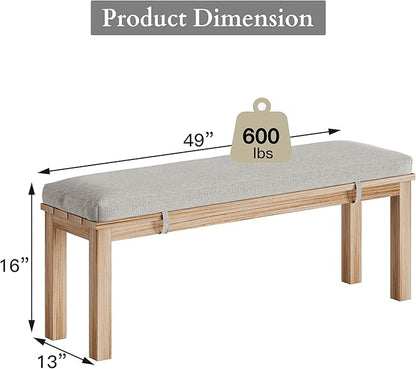 FansaFurn Outdoor Patio Bench, Metal Aluminum Outdoor Bench with Waterproof Cushions, Outdoor Patio Furniture Seating for Porch, Balcony, Deck, Backyard, Brown