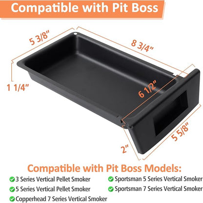 Grease Tray for Pit Boss Vertical 3/5 Series & Copperhead/Sportsman Smoker | Fits Pit Boss 3/5 Vertical, Copperhead 7, Sportsman 5/7, Coated Steel, Non-Stick, Catches Grease, Easy Clean