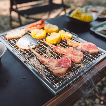 Naturehike BBQ Grill Grates Replacement, Stainless Steel Barbecue Wire Mesh, Multifunction Cooking Grate for Outdoor Grilling Cooking Camping Hiking Picnics