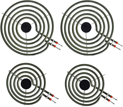 Upgraded MP22YA 4 Pack Electric Range Burner Element Unit Set, 2 x MP15YA 6" and 2 x MP21YA 8" Stove Burners Replacement for Kenmore Hardwick Maytag Norge Whirlpool Electric Range Stove Parts