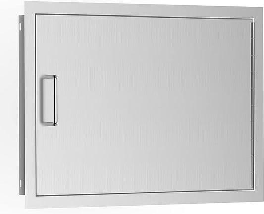 Luffioner BBQ Outdoor Kitchen Doors,24W x 17H Inch Double BBQ Access Door,Rust-Proof Thickened Plate 304 Stainless Steel Access Door for Outdoor Kitchen, BBQ Island,Grilling Station (24W x 17H)