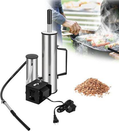 Electric Smoke Generator, 35W Adjustable Hot and Cold Smoker, 304 Stainless Steel Smoke Generator for Meats, Salmon & Cheeses, Works with Pellet Smokers & Gas Grills, Great Gift for Men, Dad